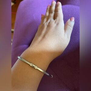 Classic, Minimalist Silver Zircon Station Bracelet